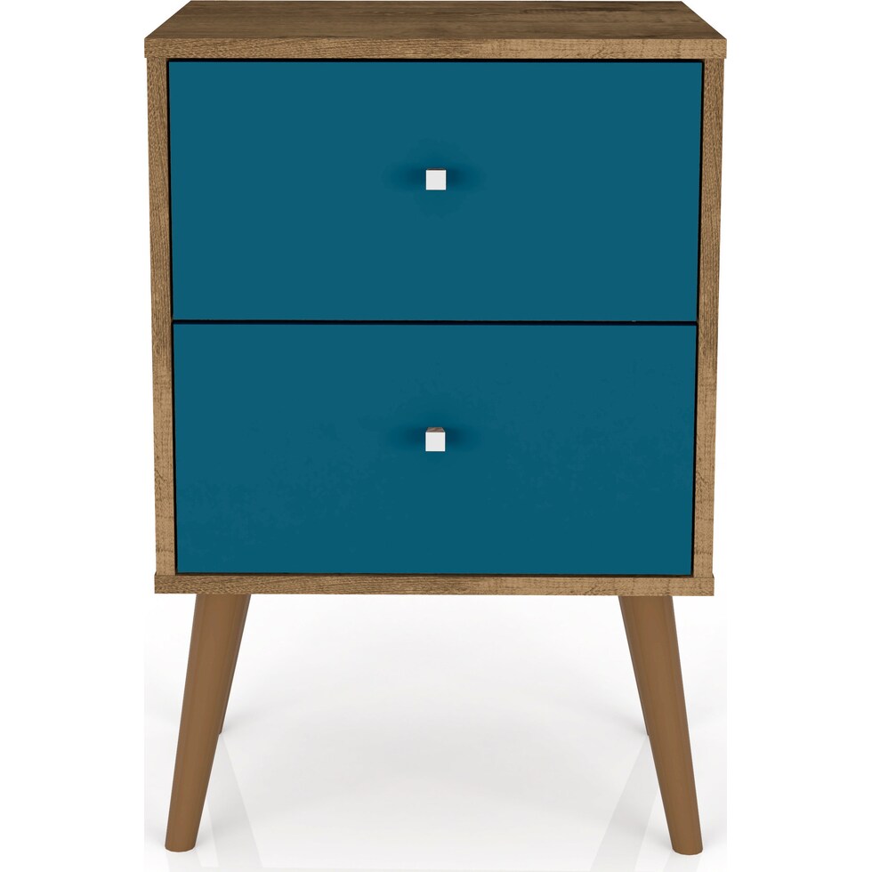 webb brown blue nightstand   