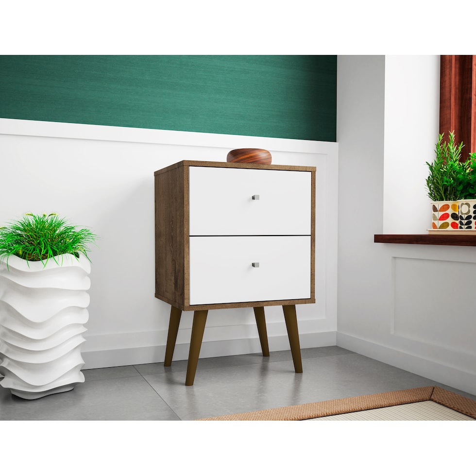 webb brown white nightstand   