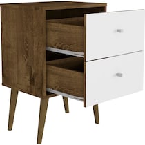 webb brown white nightstand   