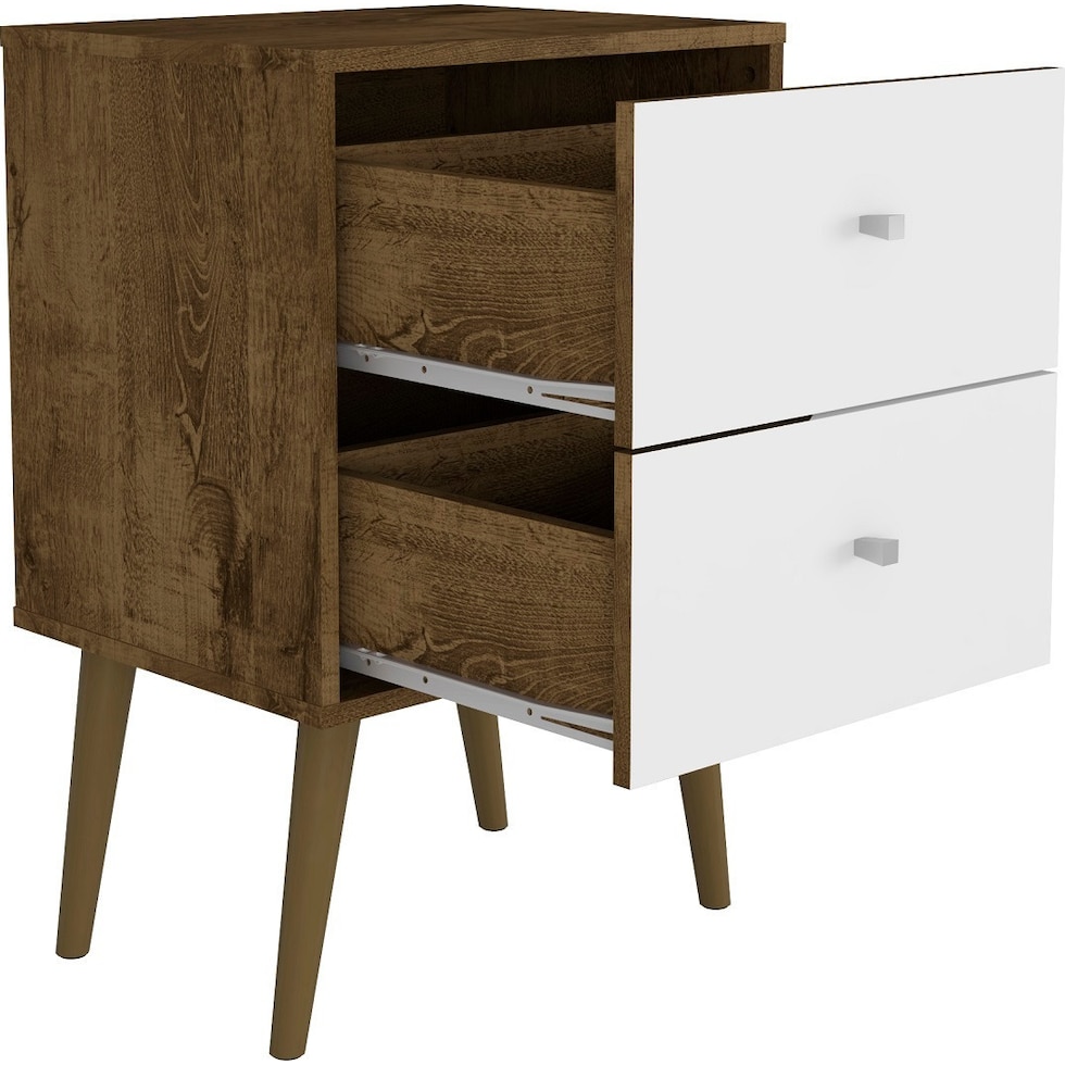 webb brown white nightstand   