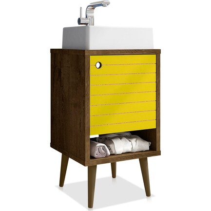 Webb 18" Bathroom Vanity - Brown/Yellow