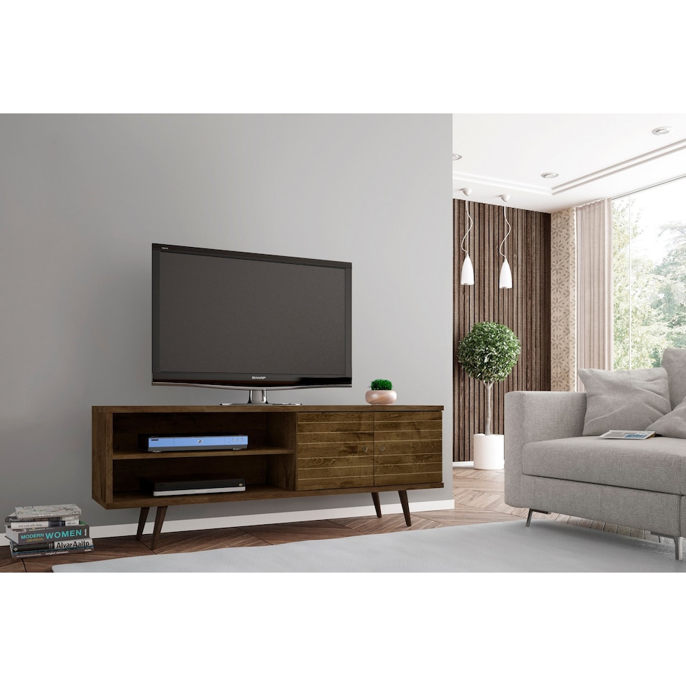 webb dark brown tv stand   