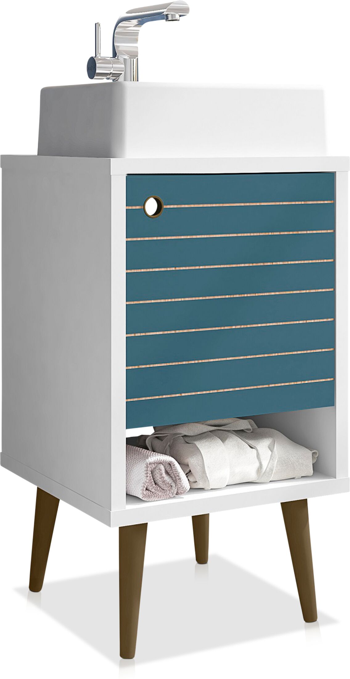 b 18" Bathroom Vanity White/Aqua Value City Furniture