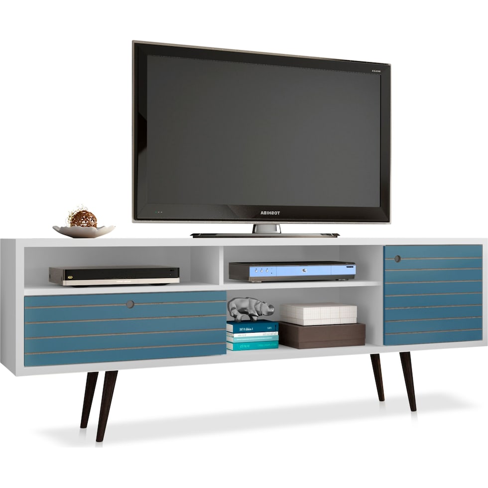 webb white aqua tv stand   