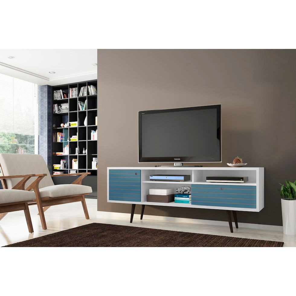 webb white aqua tv stand   