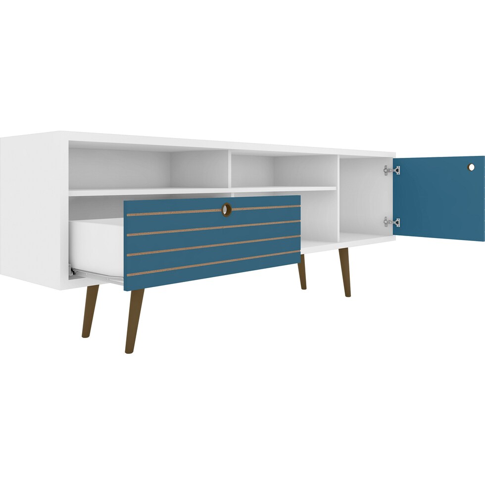 webb white aqua tv stand   