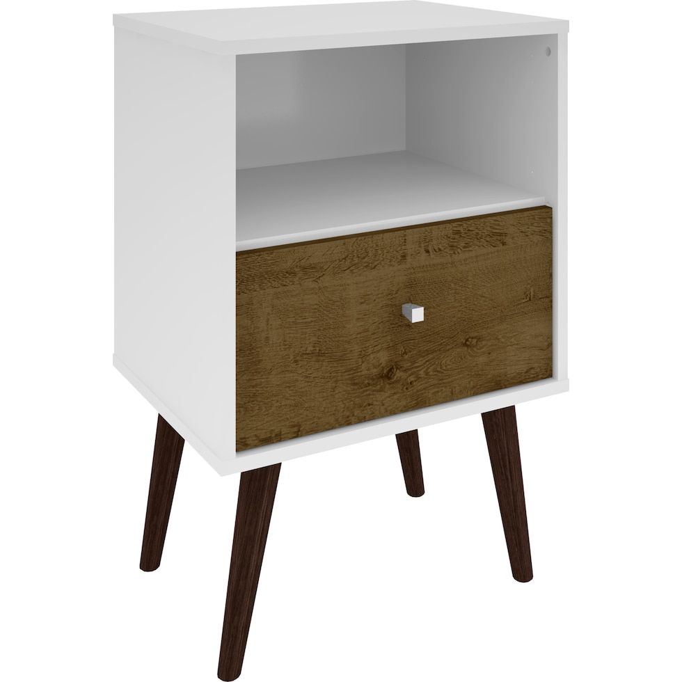 webb white brown nightstand   