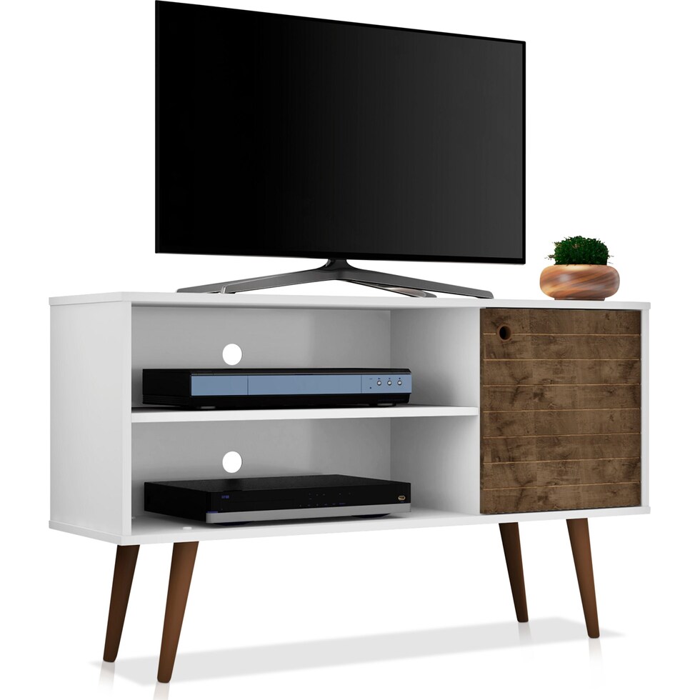 webb white brown tv stand   