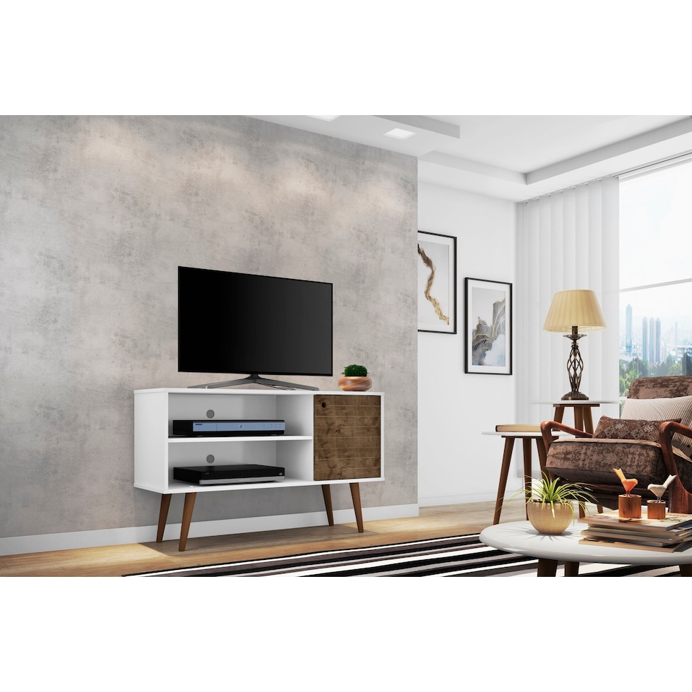 webb white brown tv stand   