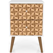 webb white print nightstand   
