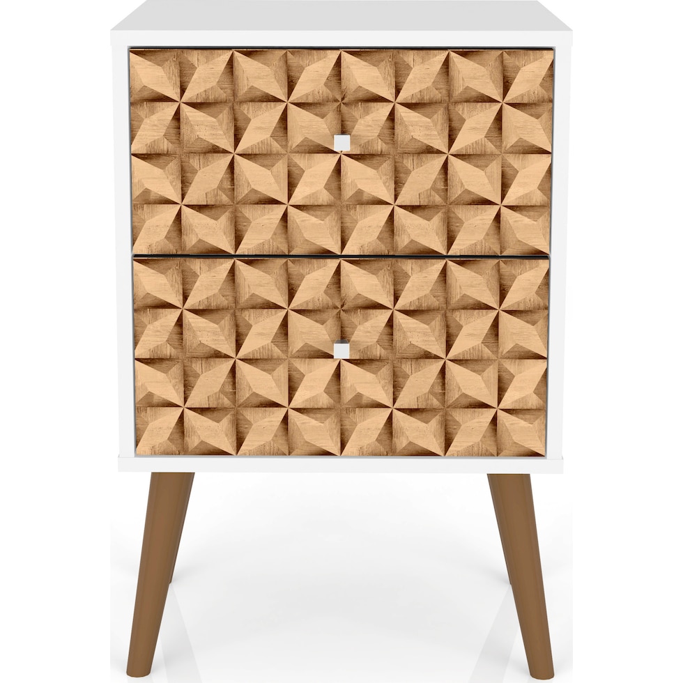 webb white print nightstand   