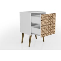 webb white print nightstand   
