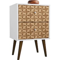 webb white print nightstand   
