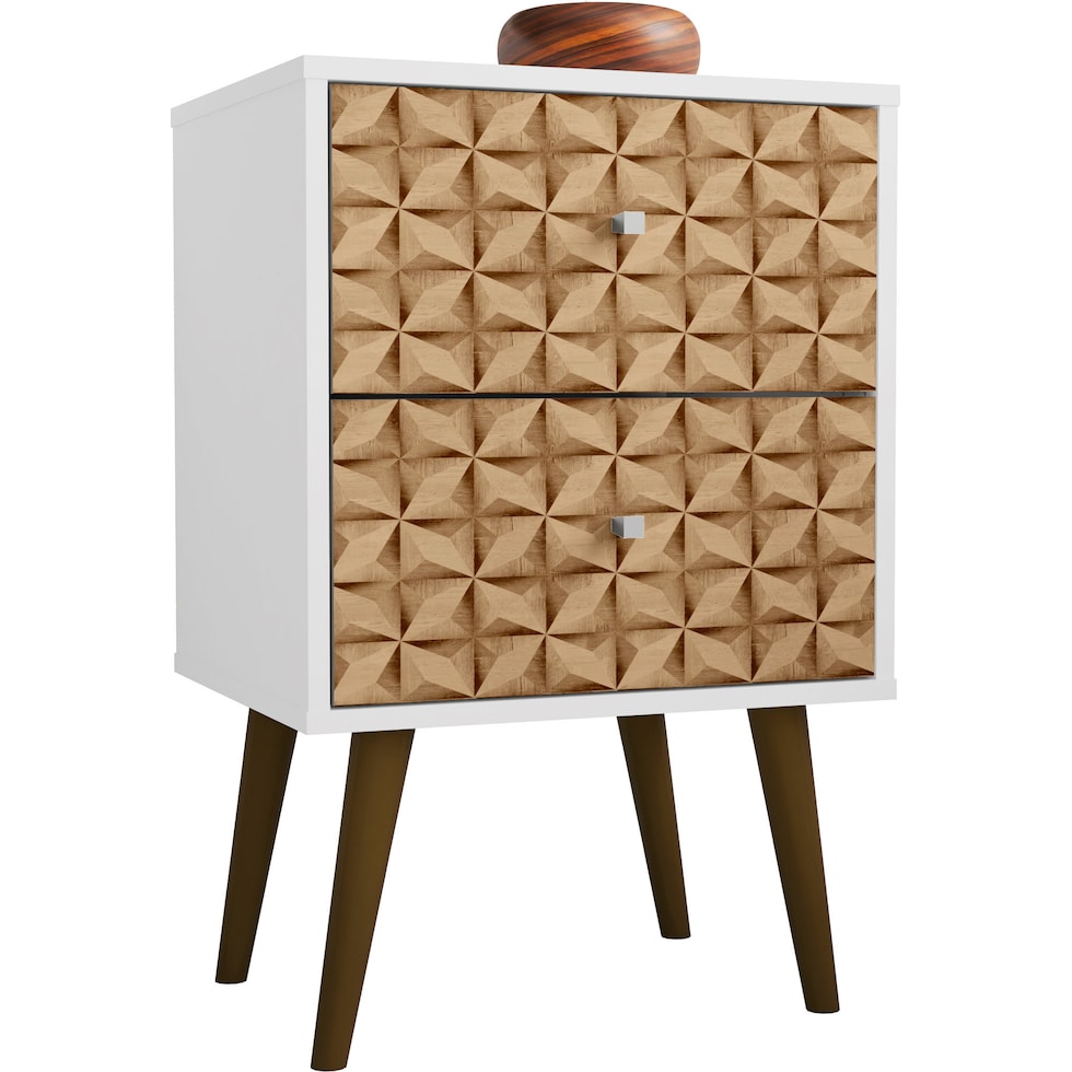 webb white print nightstand   