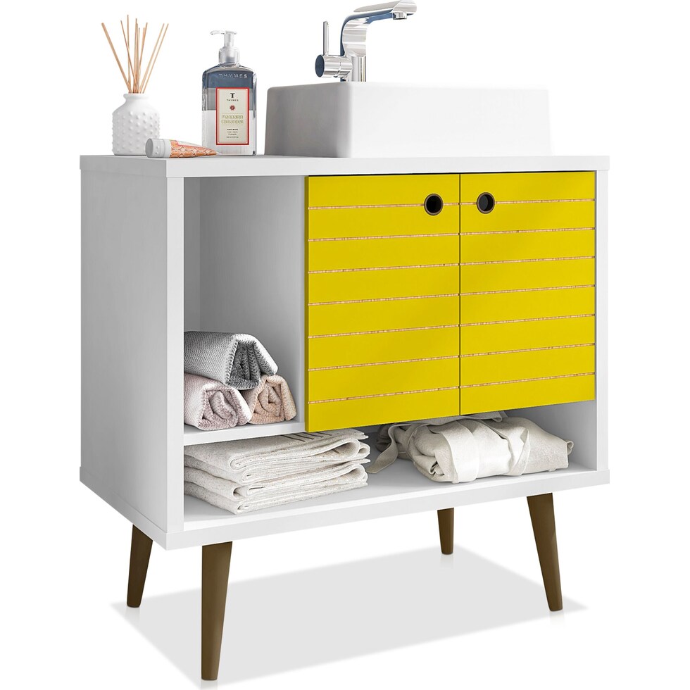 webb white yellow bathroom vanity   