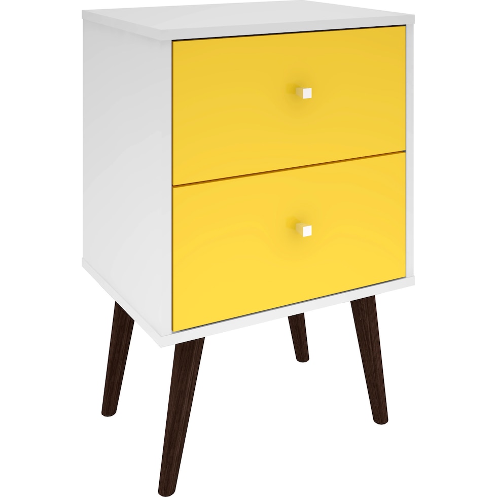 webb white yellow nightstand   