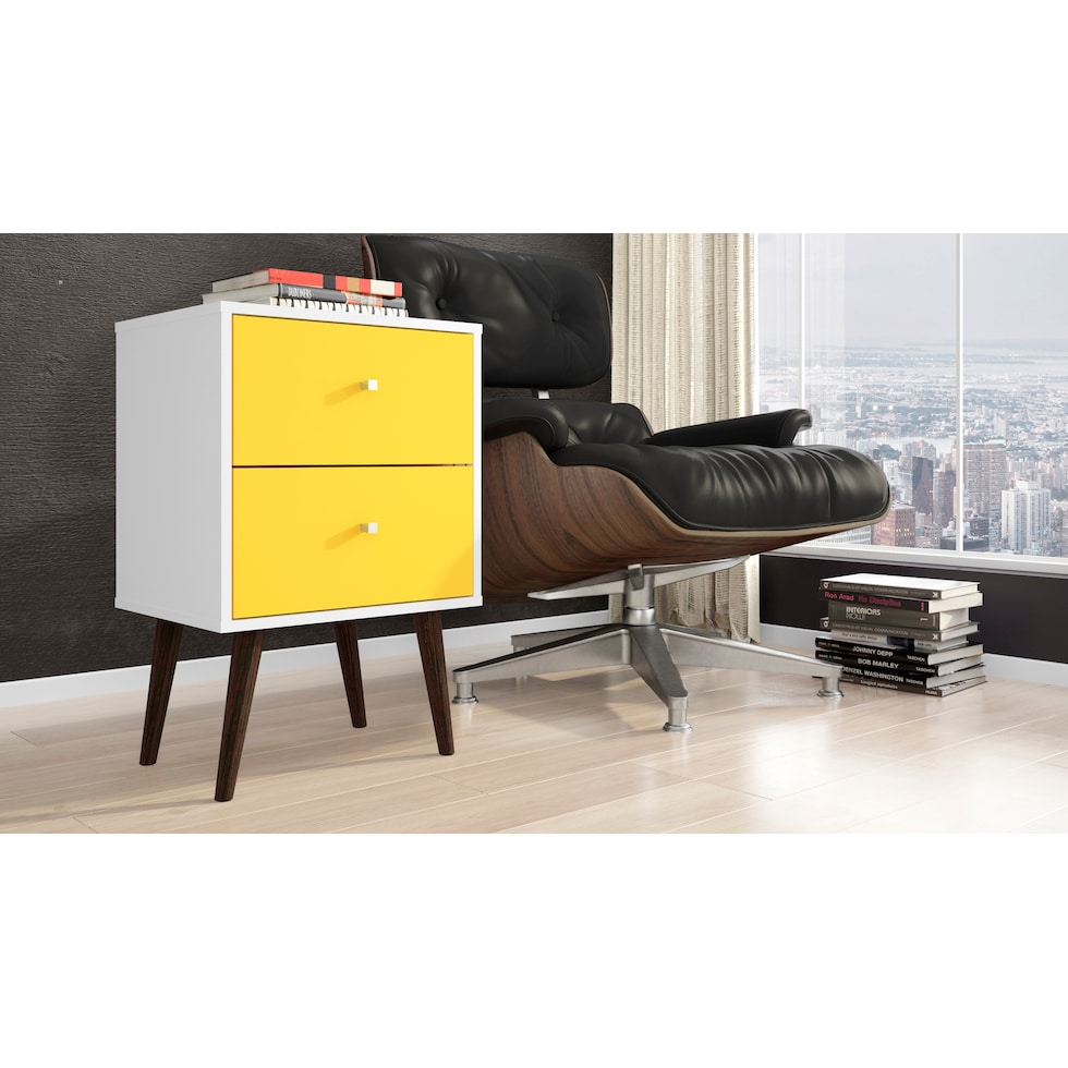 webb white yellow nightstand   