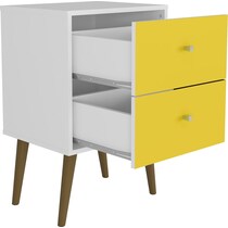 webb white yellow nightstand   