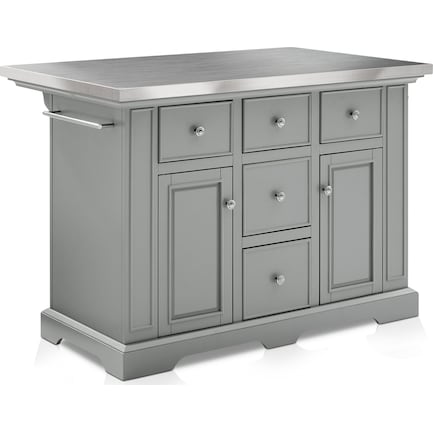 Wells Kitchen Island - Gray