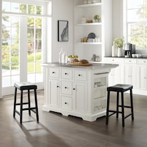 wells white kitchen island set   