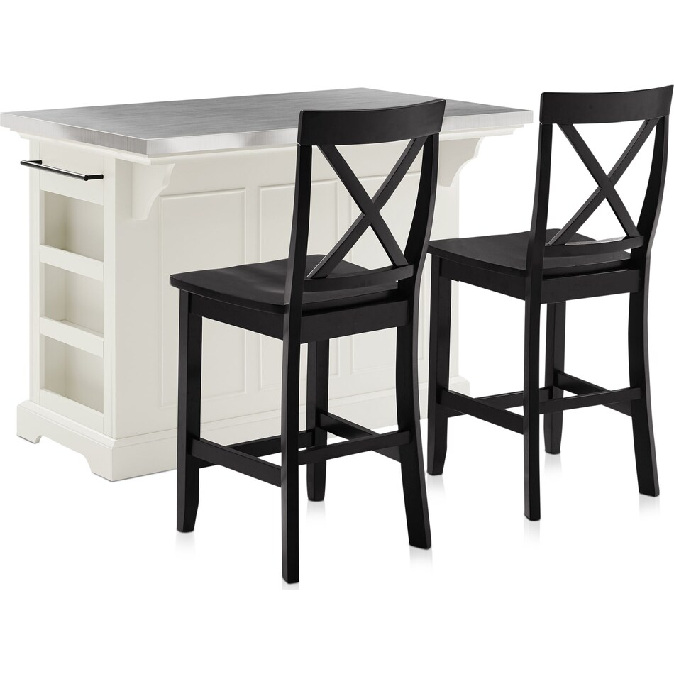 wells white kitchen island set   