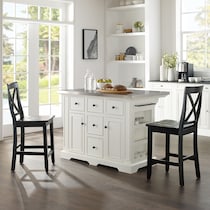 wells white kitchen island set   