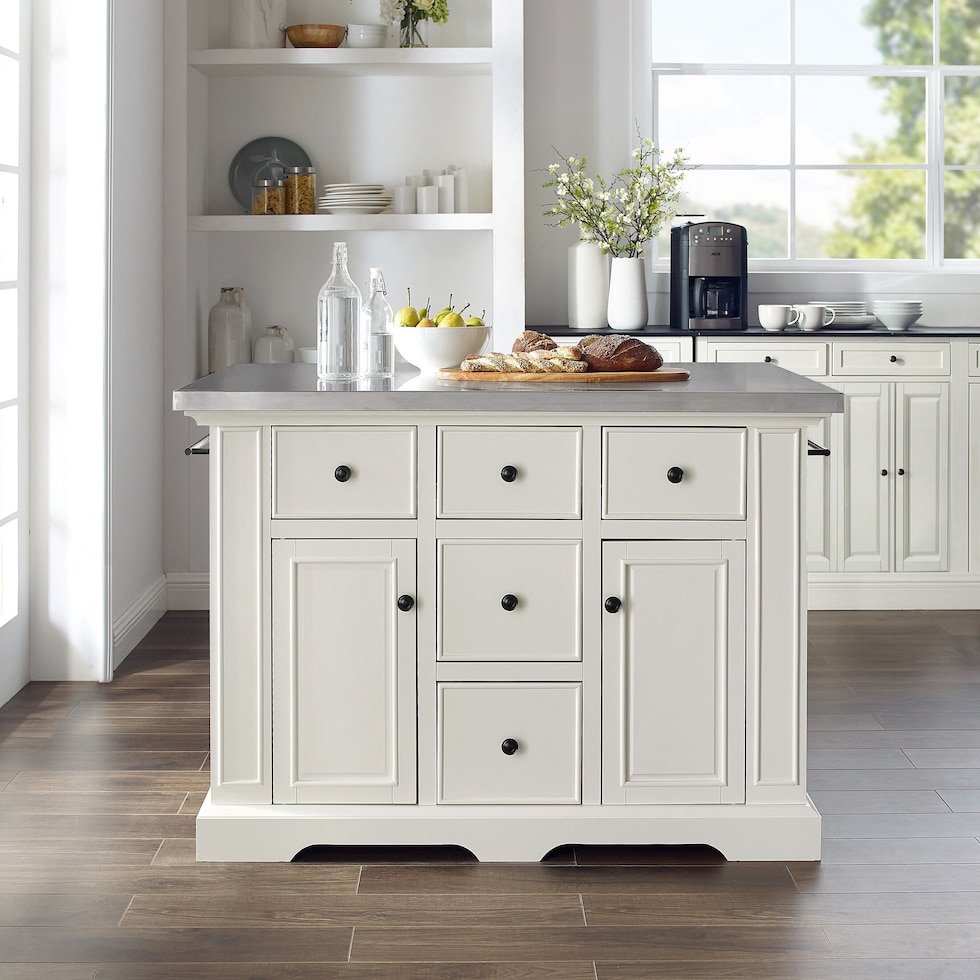 wells white kitchen island   