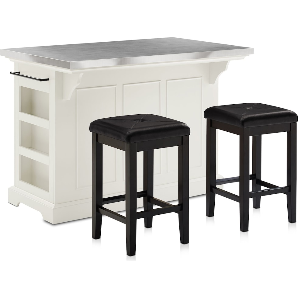 wells white kitchen island   