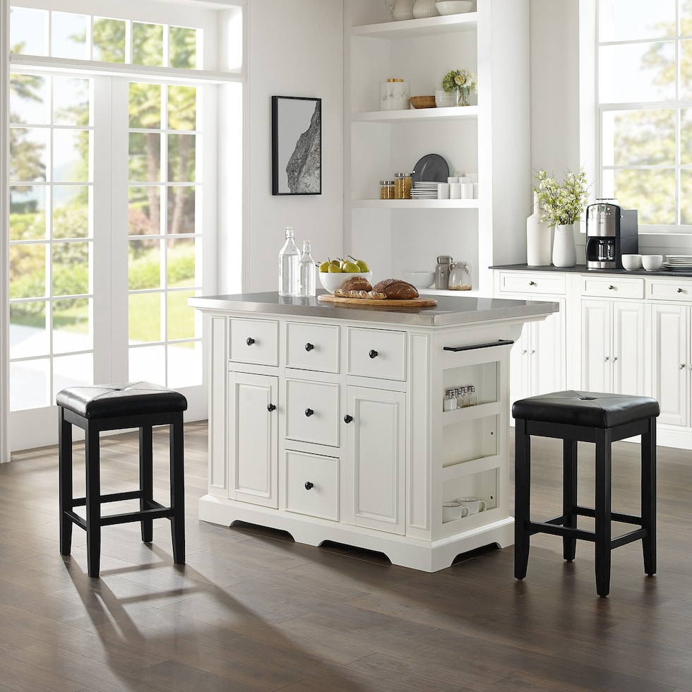 wells white kitchen island   