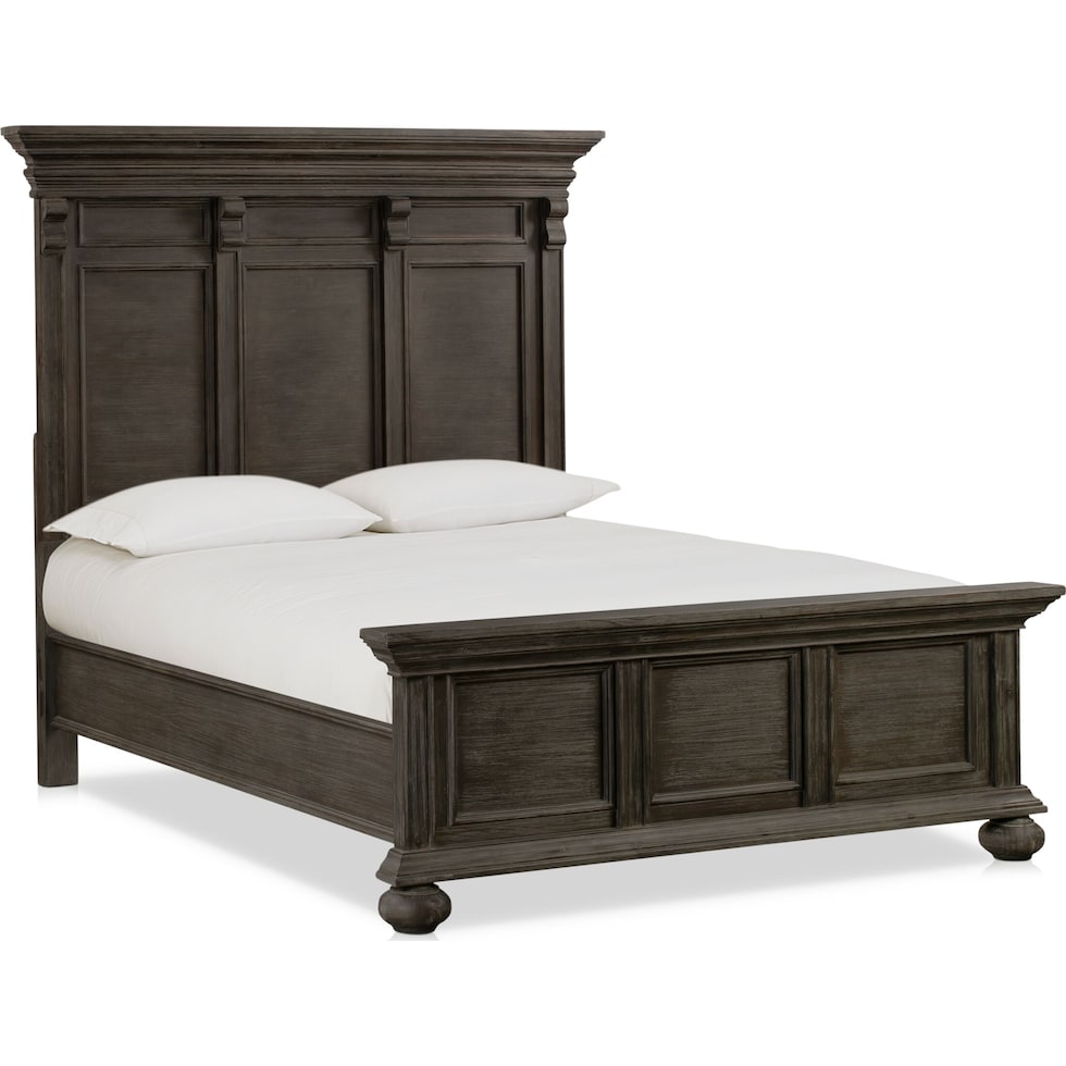 wesley dark brown king bed   