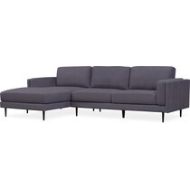 west end gray  pc sectional with left facing chaise   