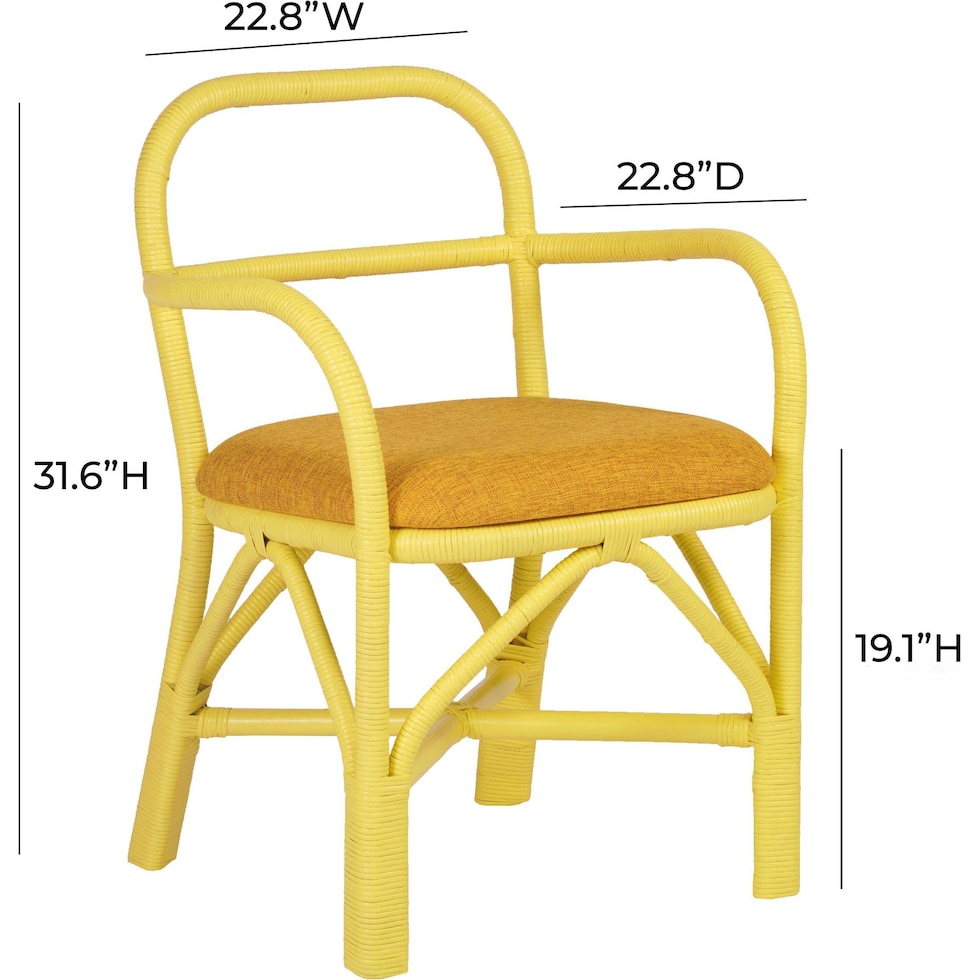 westerly yellow outdoor dining chair   