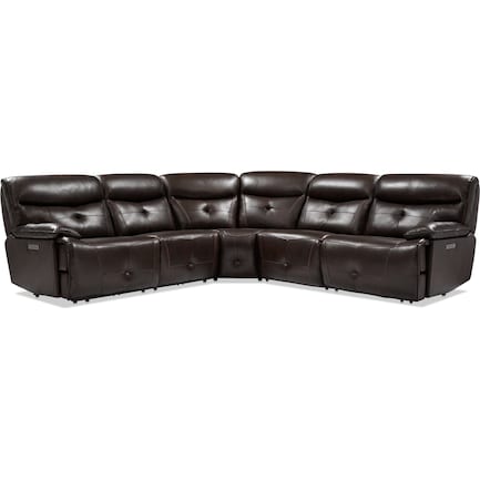 Westgate 5-Piece Dual-Power Sectional - Brown