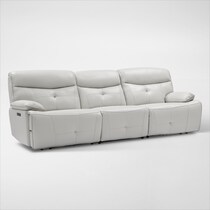 westgate gray  pc power reclining sofa   