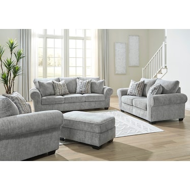Broyhill Westin Lake Sofa, Loveseat, Oversized Chair, and Ottoman