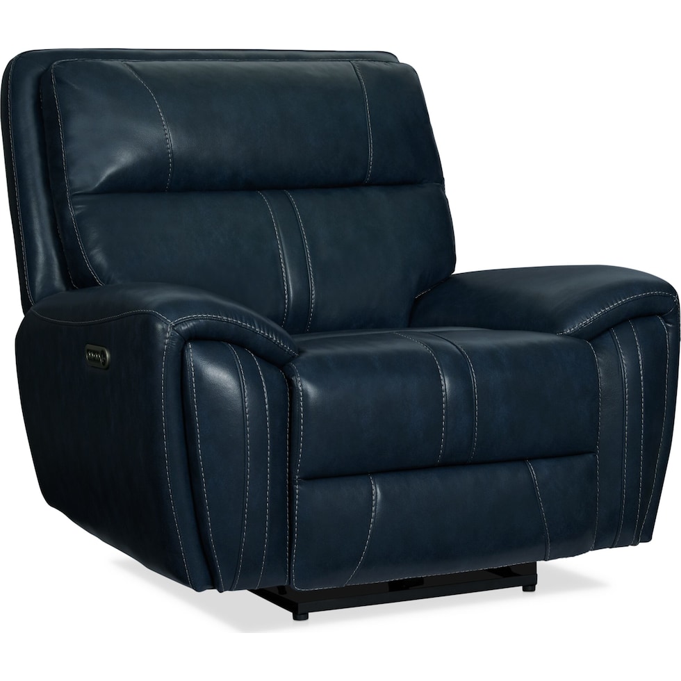 weston blue  pc power reclining living room   