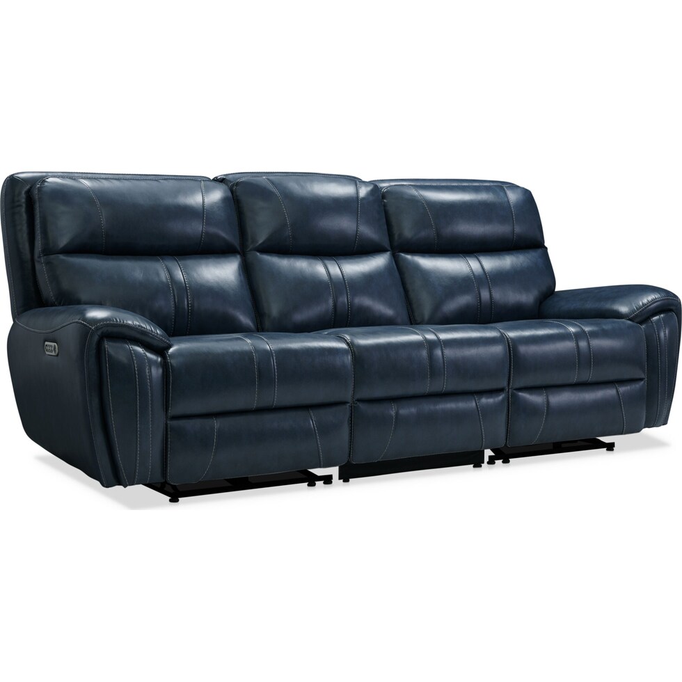 weston blue  pc power reclining living room   