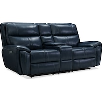weston blue  pc power reclining living room   