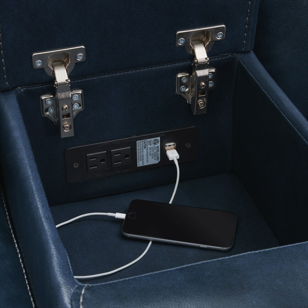 weston blue  pc power reclining living room   