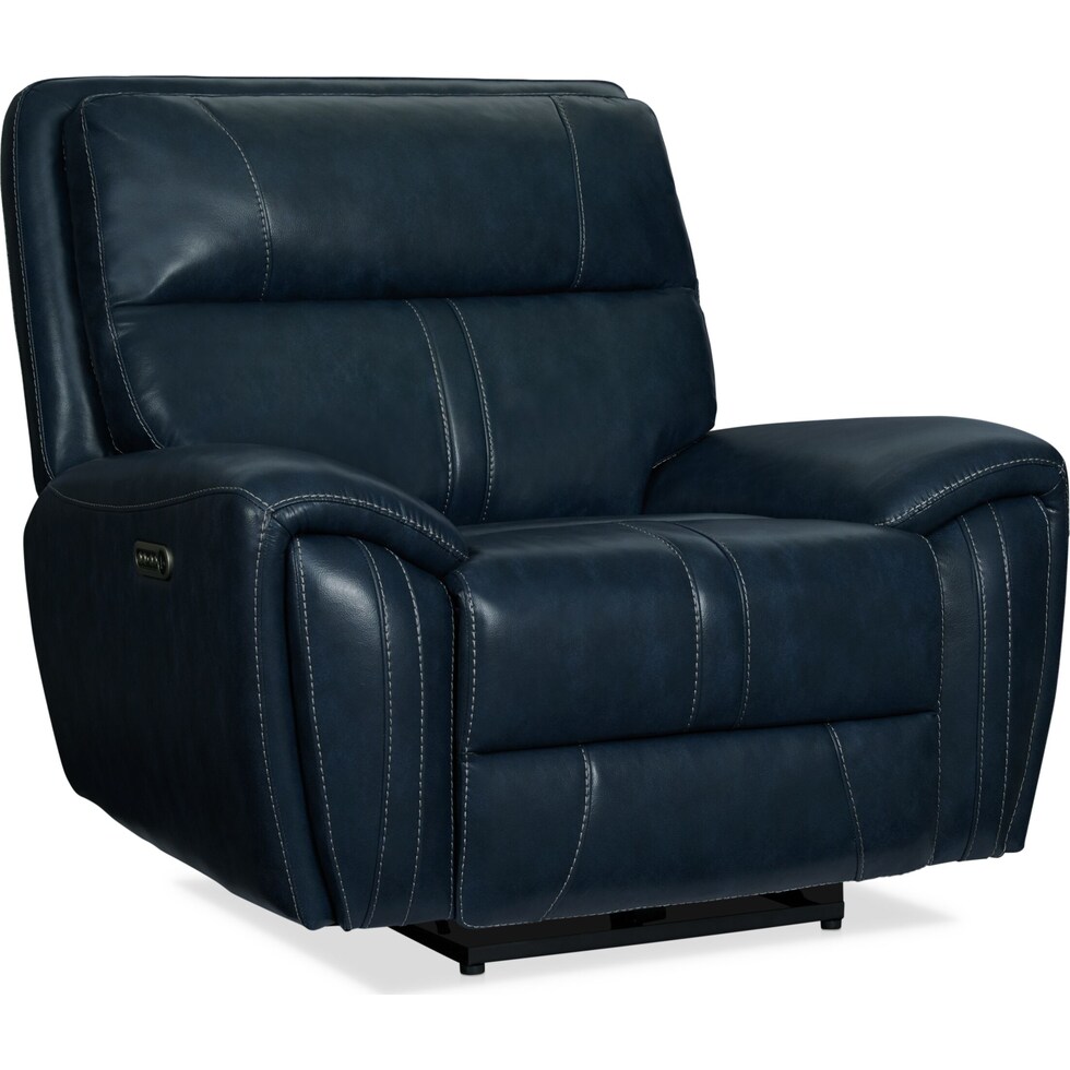 weston blue  pc power reclining living room   