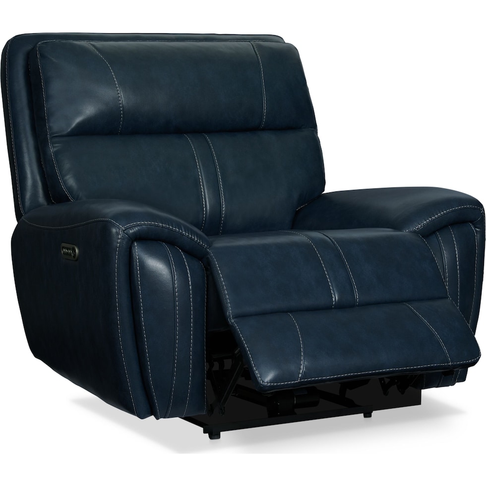 weston blue  pc power reclining living room   