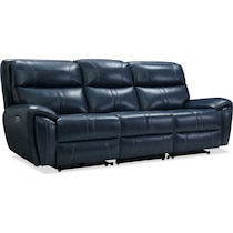 weston blue power reclining sofa   