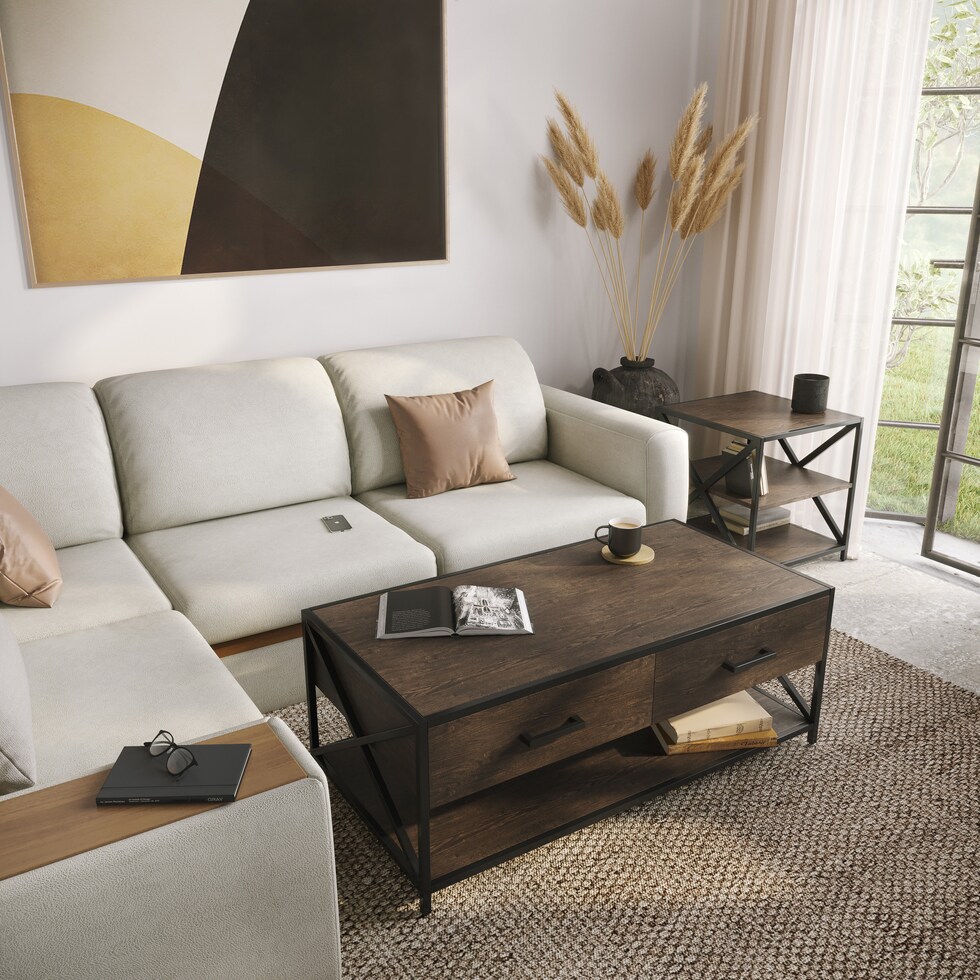 weston dark brown coffee table   