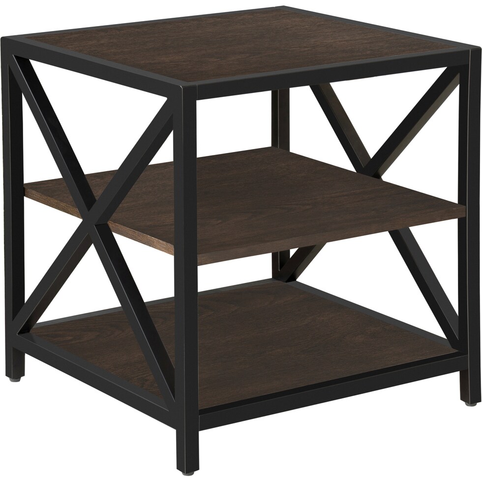 weston dark brown end table   