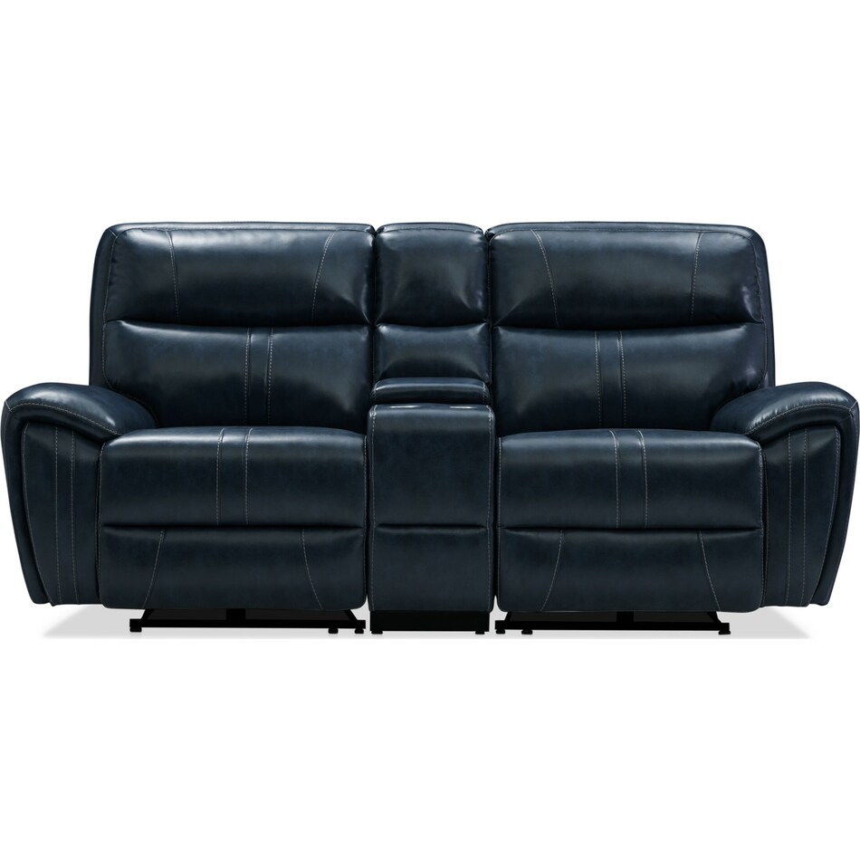 Weston DualPower Reclining Loveseat Blue Value City Furniture