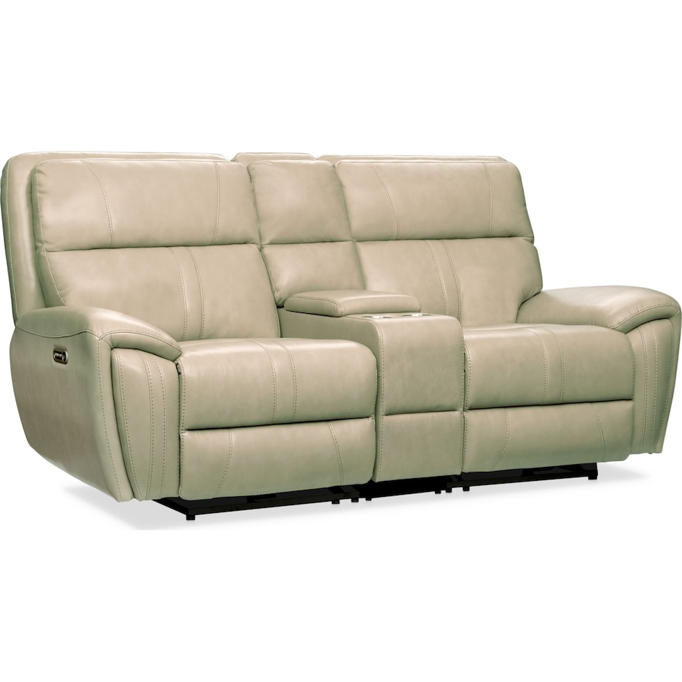 weston white power reclining loveseat   