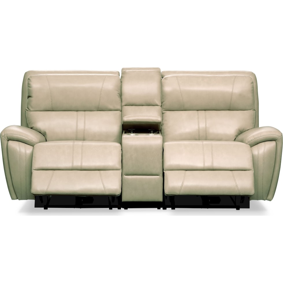 weston white power reclining loveseat   