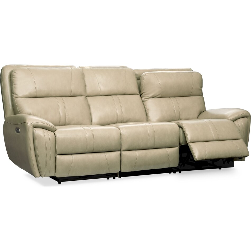 weston white power reclining sofa   