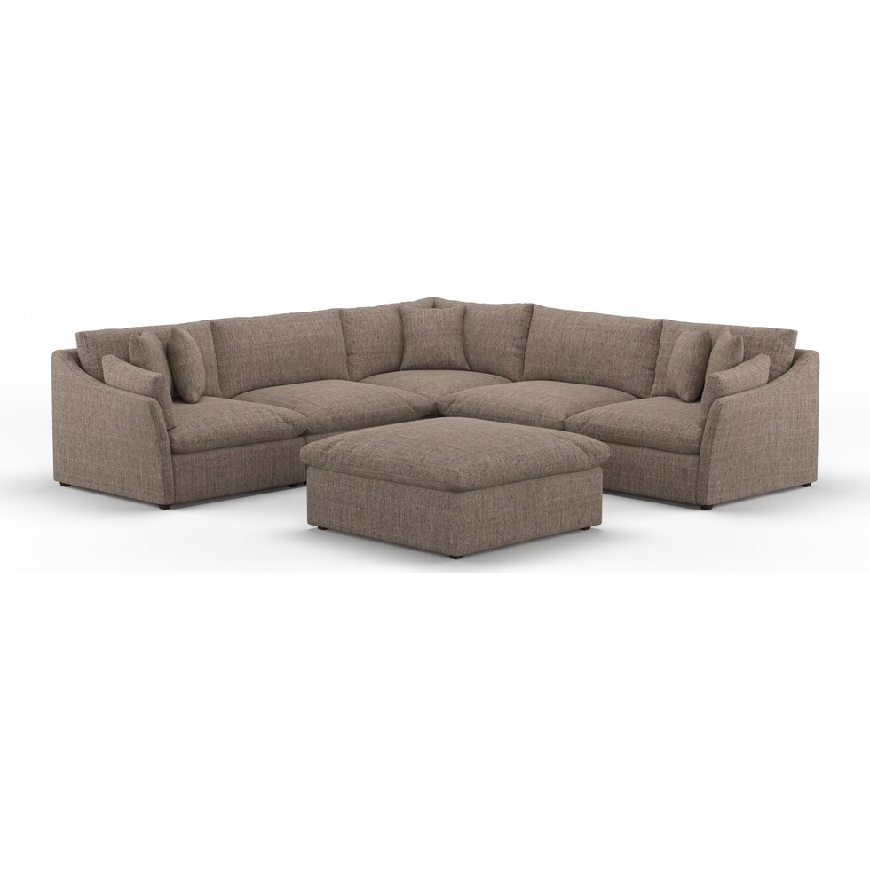 westport gray  pc sectional and ottoman   