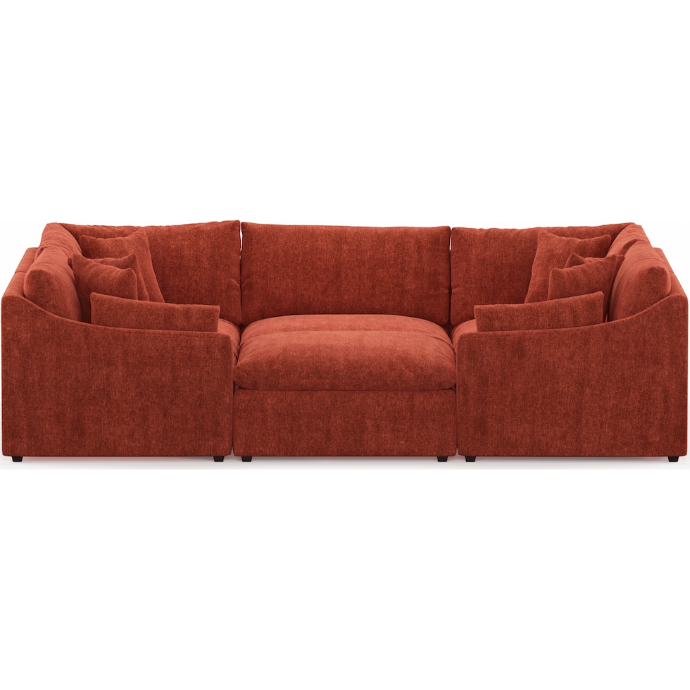 westport orange  pc sectional   